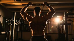 A person showcases muscle strength and gains from creatine supplements.