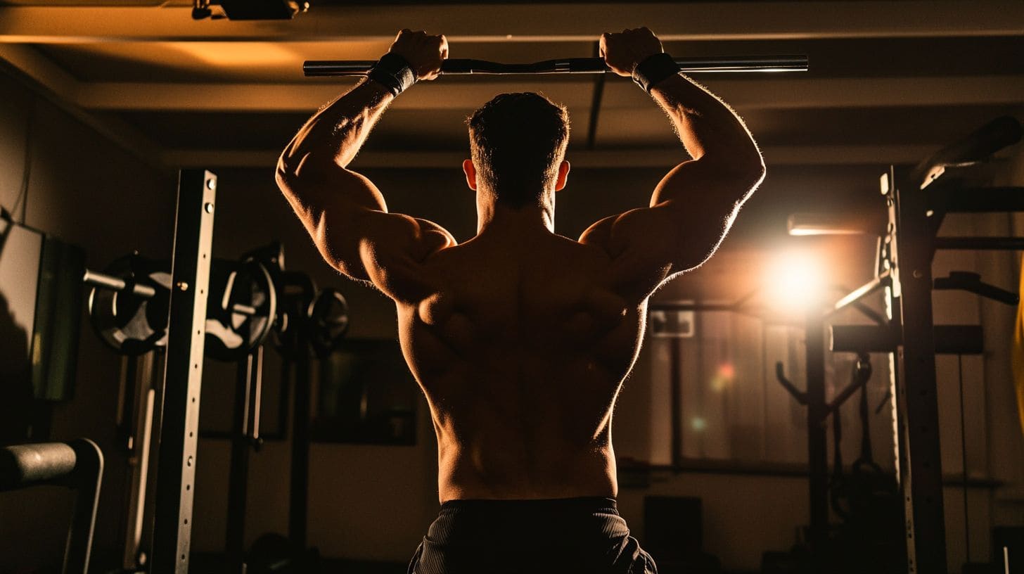 A person showcases muscle strength and gains from creatine supplements.